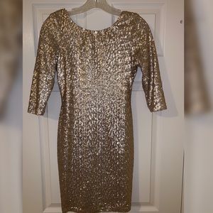 Gold Sequin Mini Dress